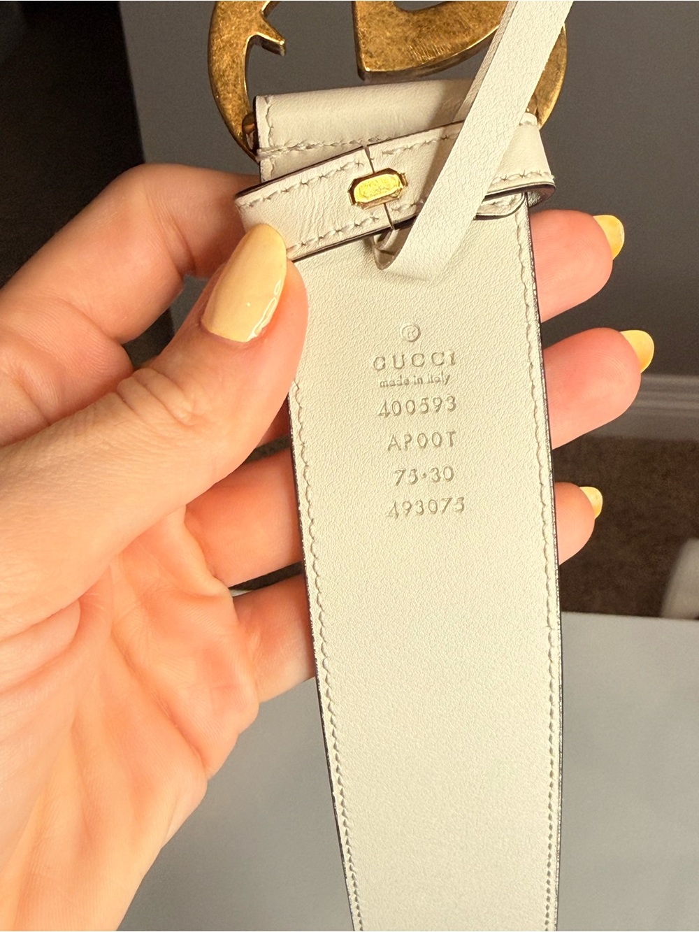 Cream White Gucci Marmont Belt - Size 75 30 - Only Worn Once!!! - Picture 3 of 5